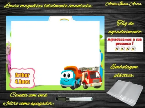 Lousa Magnética Léo o Caminhão com Embalagem