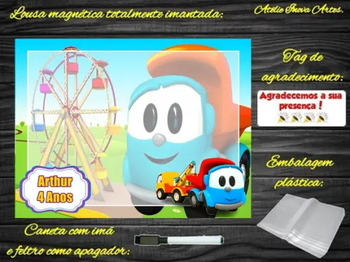 Lousa Magnética Léo o Caminhão com Embalagem