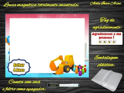 Lousa Magnética Léo o Caminhão com Embalagem