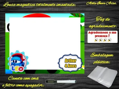 Lousa Magnética Léo o Caminhão com Embalagem