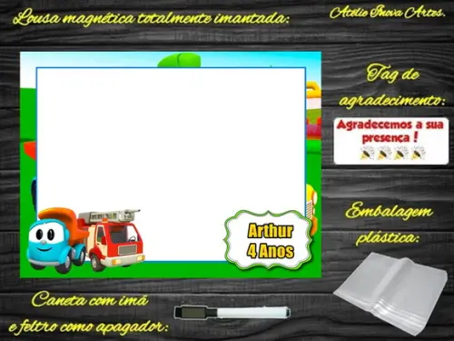 Lousa Magnética Léo o Caminhão com Embalagem