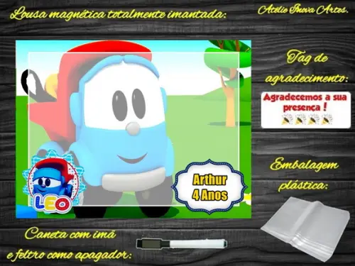 Lousa Magnética Léo o Caminhão com Embalagem