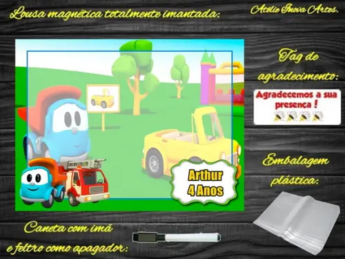 Lousa Magnética Léo o Caminhão com Embalagem