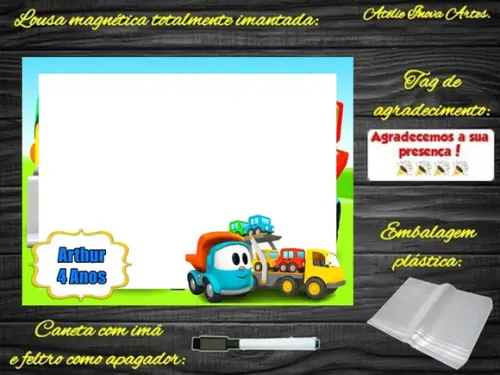Lousa Magnética Léo o Caminhão com Embalagem