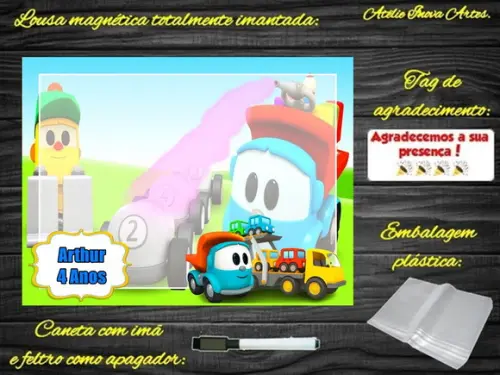 Lousa Magnética Léo o Caminhão com Embalagem