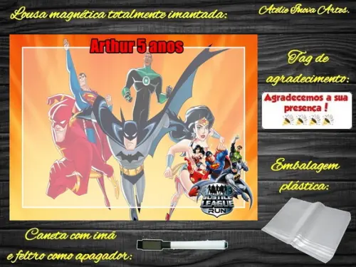 Lousa Magnética Liga da Justiça com Embalagem