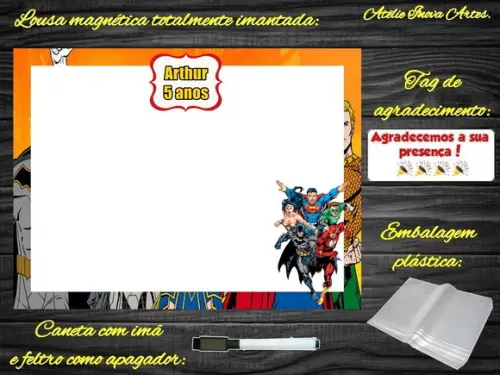 Lousa Magnética Liga da Justiça com Embalagem