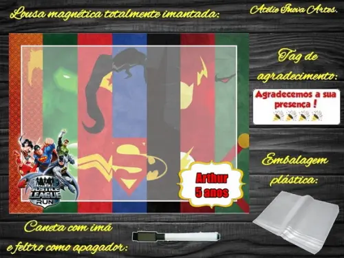 Lousa Magnética Liga da Justiça com Embalagem