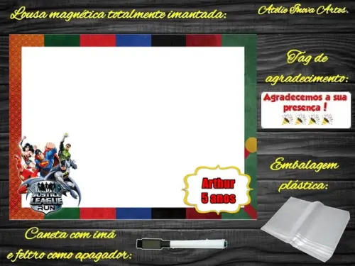 Lousa Magnética Liga da Justiça com Embalagem