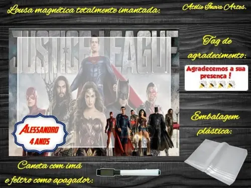 Lousa Magnética Liga da Justiça com Embalagem