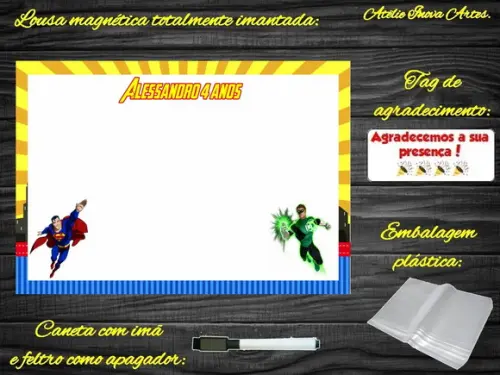 Lousa Magnética Liga da Justiça com Embalagem
