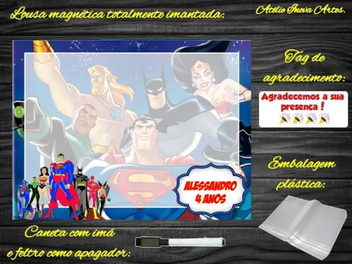Lousa Magnética Liga da Justiça com Embalagem