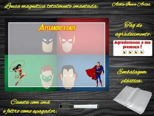 Lousa Magnética Liga da Justiça com Embalagem