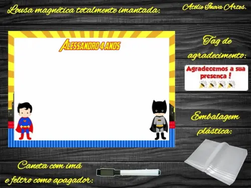 Lousa Magnética Liga da Justiça com Embalagem