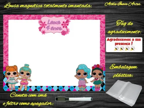 Lousa Magnética Lol Surprises com Embalagem
