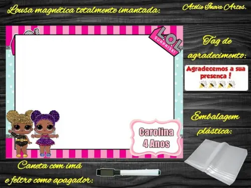 Lousa Magnética Lol Surprises com Embalagem
