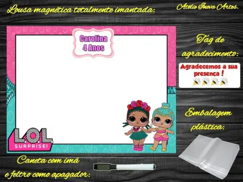 Lousa Magnética Lol Surprises com Embalagem