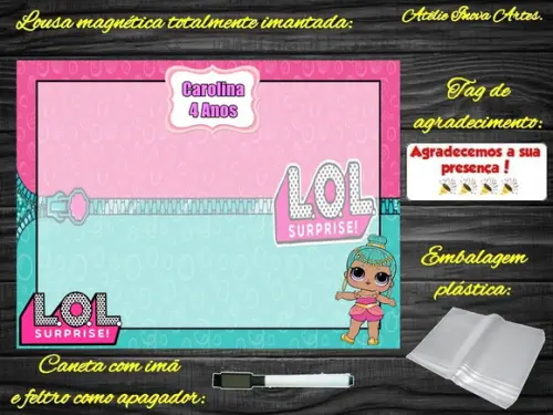 Lousa Magnética Lol Surprises com Embalagem