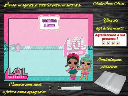 Lousa Magnética Lol Surprises com Embalagem