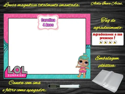 Lousa Magnética Lol Surprises com Embalagem