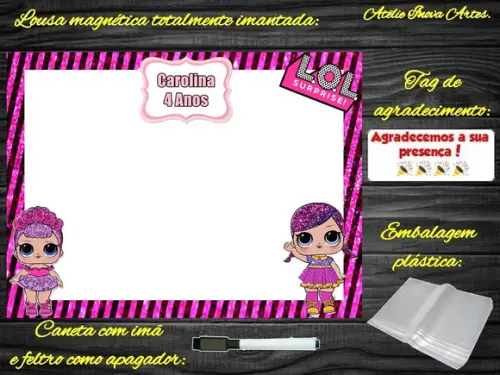 Lousa Magnética Lol Surprises com Embalagem