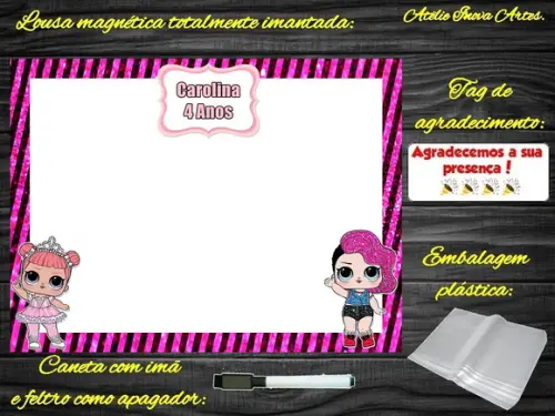 Lousa Magnética Lol Surprises com Embalagem
