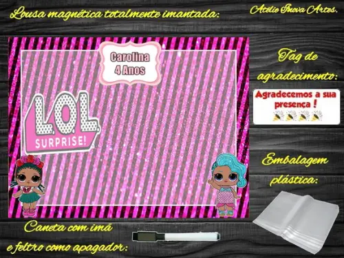 Lousa Magnética Lol Surprises com Embalagem