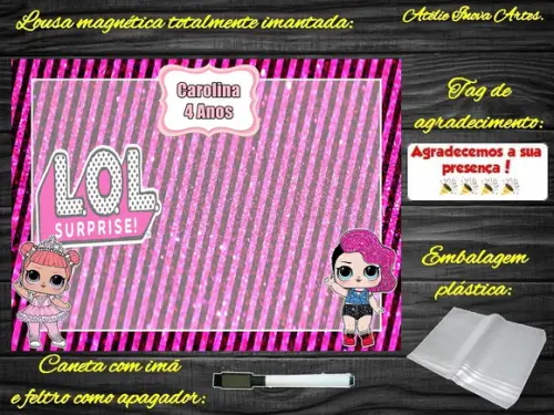 Lousa Magnética Lol Surprises com Embalagem
