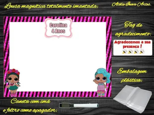 Lousa Magnética Lol Surprises com Embalagem