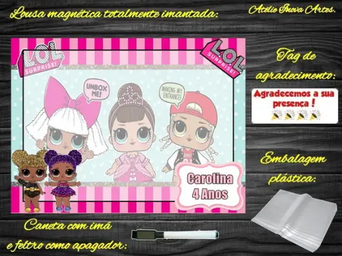 Lousa Magnética Lol Surprises com Embalagem