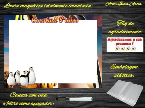 Lousa Magnética Madagascar com Embalagem
