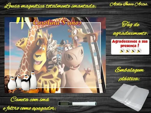 Lousa Magnética Madagascar com Embalagem