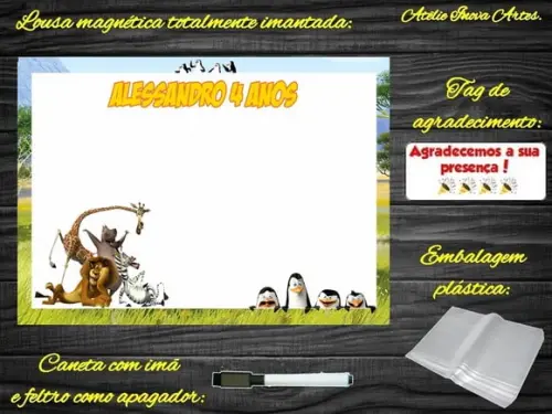 Lousa Magnética Madagascar com Embalagem