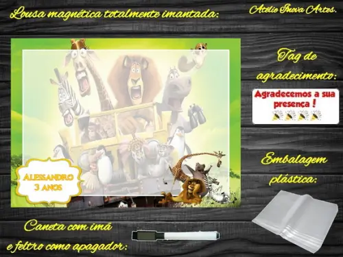 Lousa Magnética Madagascar com Embalagem