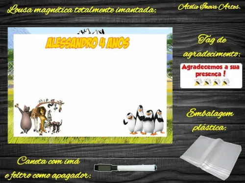 Lousa Magnética Madagascar com Embalagem