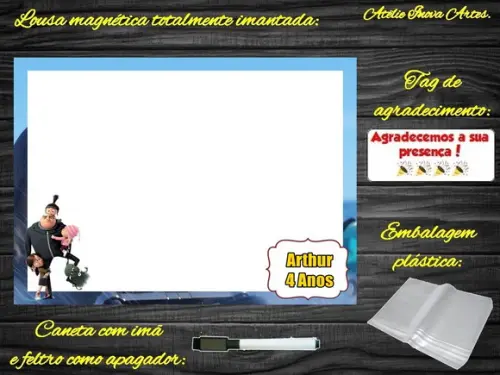 Lousa Magnética Meu Malvado Favorito com Embalagem