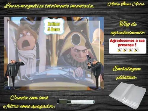 Lousa Magnética Meu Malvado Favorito com Embalagem