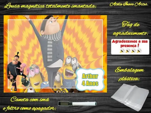 Lousa Magnética Meu Malvado Favorito com Embalagem