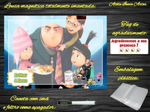 Lousa Magnética Meu Malvado Favorito com Embalagem