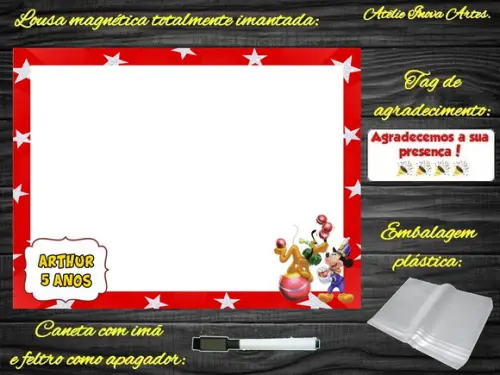 Lousa Magnética Mickey Circo com Embalagem