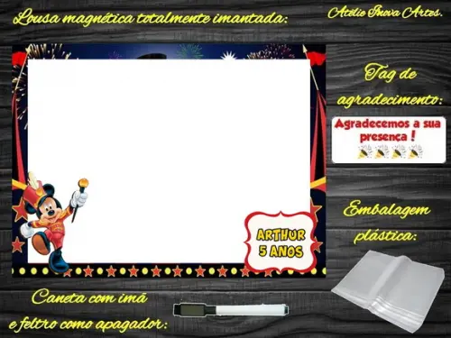 Lousa Magnética Mickey Circo com Embalagem