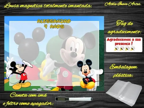 Lousa Magnética Mickey com Embalagem