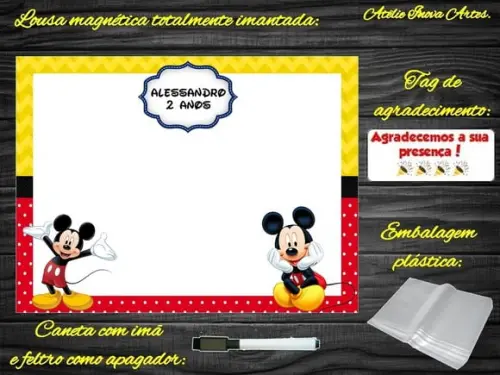 Lousa Magnética Mickey com Embalagem