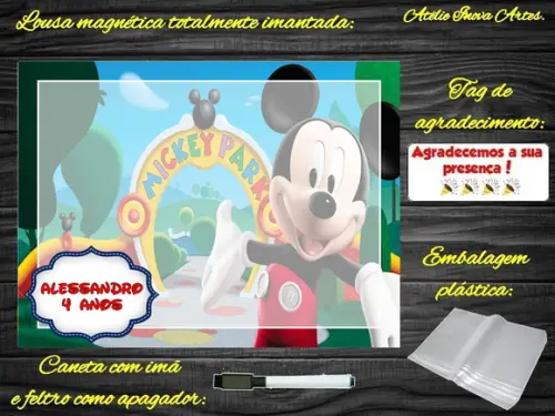 Lousa Magnética Mickey com Embalagem