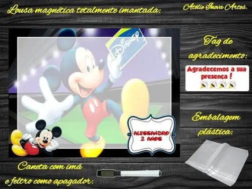 Lousa Magnética Mickey com Embalagem