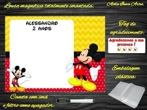 Lousa Magnética Mickey com Embalagem