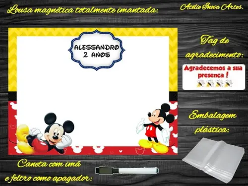Lousa Magnética Mickey com Embalagem