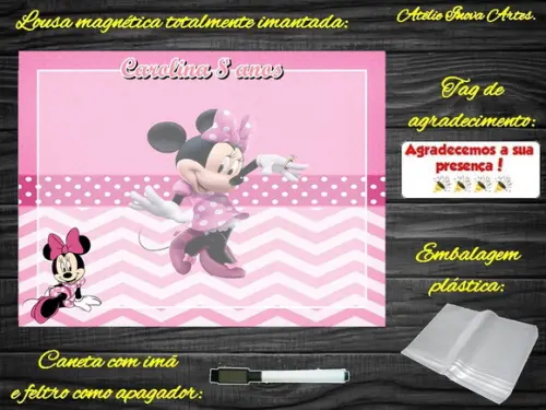 Lousa Magnética Minnie com Embalagem