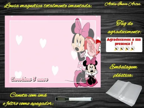 Lousa Magnética Minnie com Embalagem