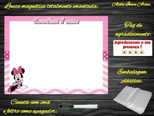 Lousa Magnética Minnie com Embalagem
